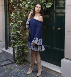 robe courte manche longue boheme GIRLY - Miss June