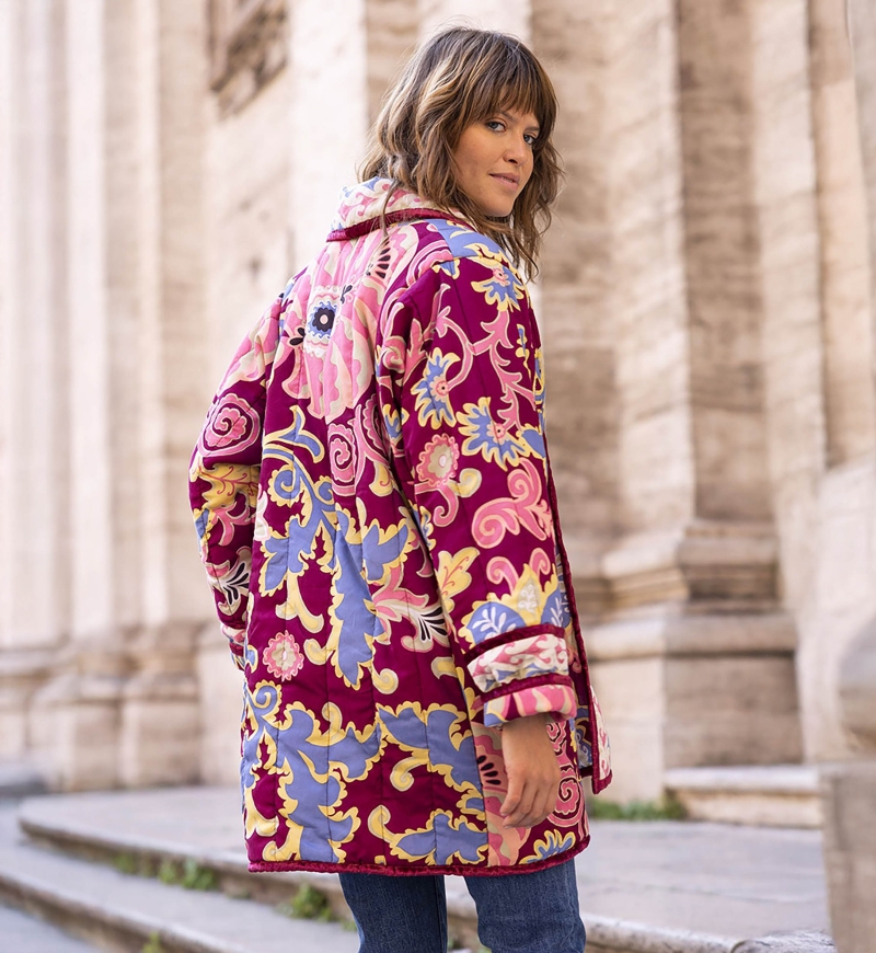 veste matelassée manche longue fleurie GIORGIA - Miss June
