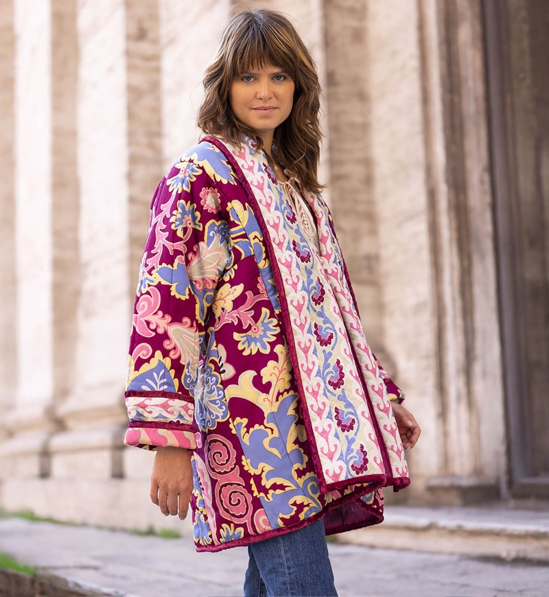 long sleeve floral quilted jacket GIORGIA - Miss June