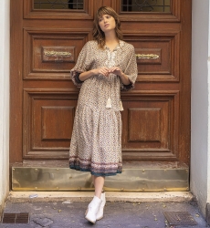 vestido largo bohemio manga larga BONNIE -  Miss June