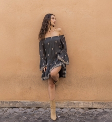 long sleeves bohemian short dress SHINE  - Miss June