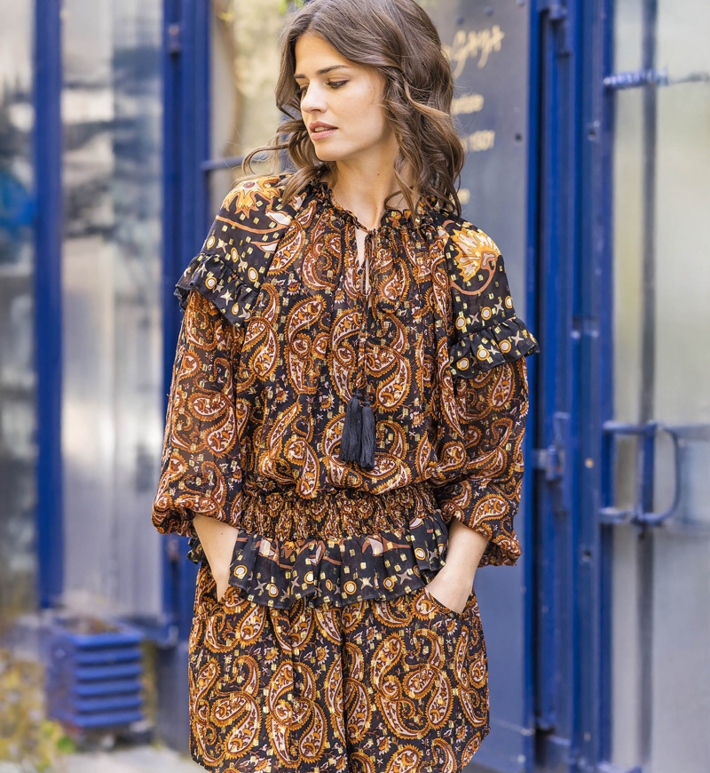 Blusa Regina - estampado cachemir - tela fluida - Miss June Paris - 4