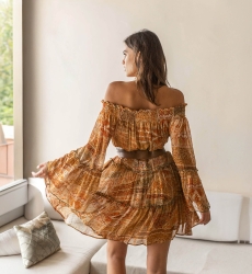 Magdalena short dress - feminine bohemian style - Miss June Paris - 4