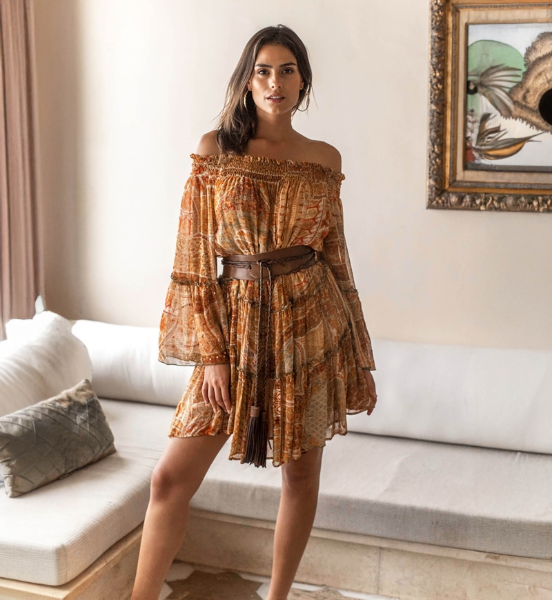 Kurzes Kleid Magdalena - femininer Bohemian Style - Miss June Paris - 2