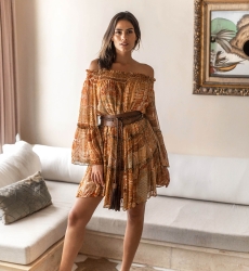 Magdalena short dress - feminine bohemian style - Miss June Paris - 2