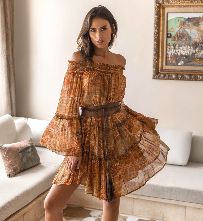 Kurzes Kleid Magdalena - femininer Bohemian Style - Miss June Paris - 1