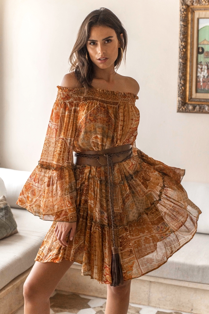 Abito corto Magdalena - stile bohémien femminile - Miss June Paris - 1