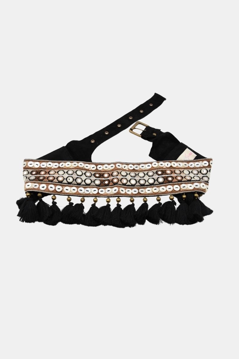 Cinturón DAPHNE – negro – algodón – bohemio – Miss June Paris – 1