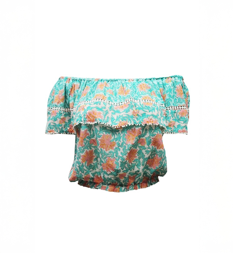 HOLLA Top – Blumenmuster – Kurzarm – Boho – Miss June Paris – 6