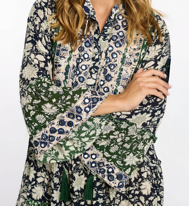 robe courte manche longue boheme OCEANE - Miss June