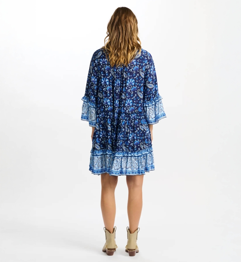 robe courte manche longue boheme CAMILLE - Miss June