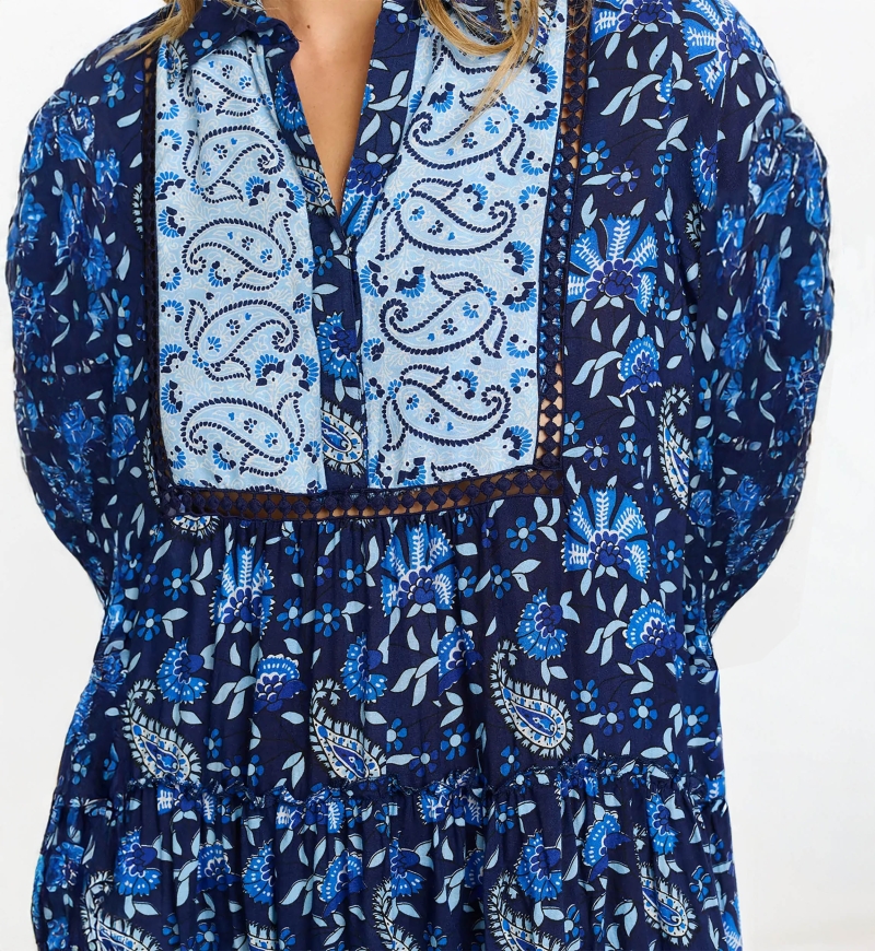 robe courte manche longue boheme CAMILLE - Miss June