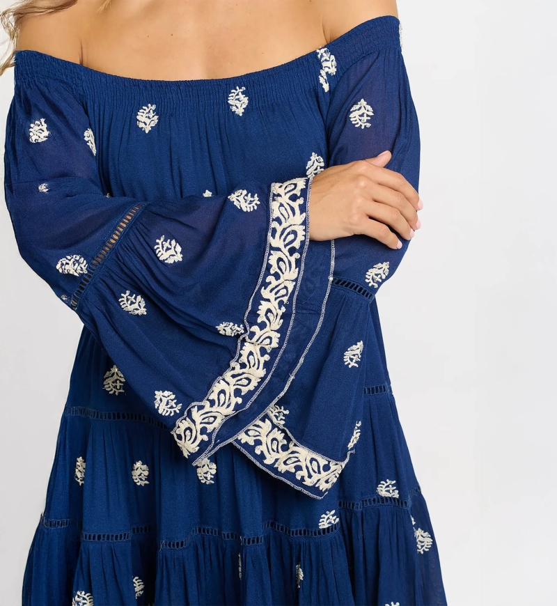 robe courte manche longue boheme SHINE - Miss June