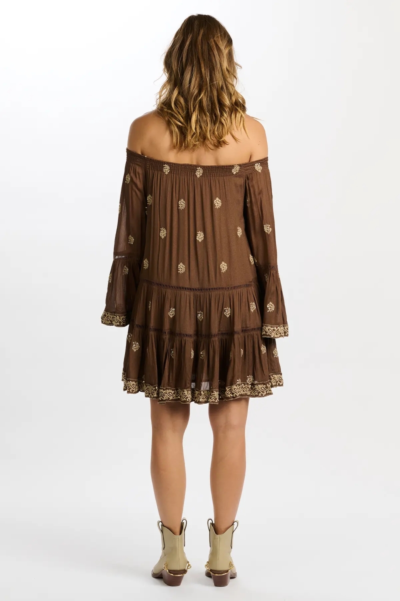 robe courte manche longue boheme SHINE - Miss June