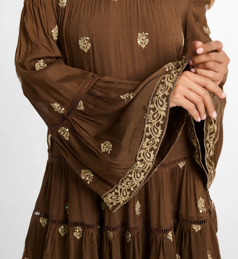 long sleeves bohemian short dress SHINE  - Miss June