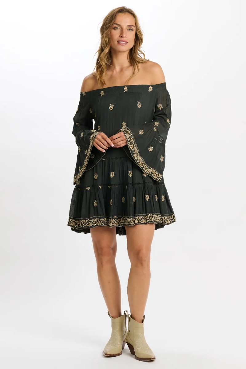 vestido corto bohemio manga larga SHINE - Miss June