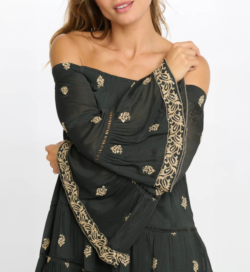 long sleeves bohemian short dress SHINE  - Miss June