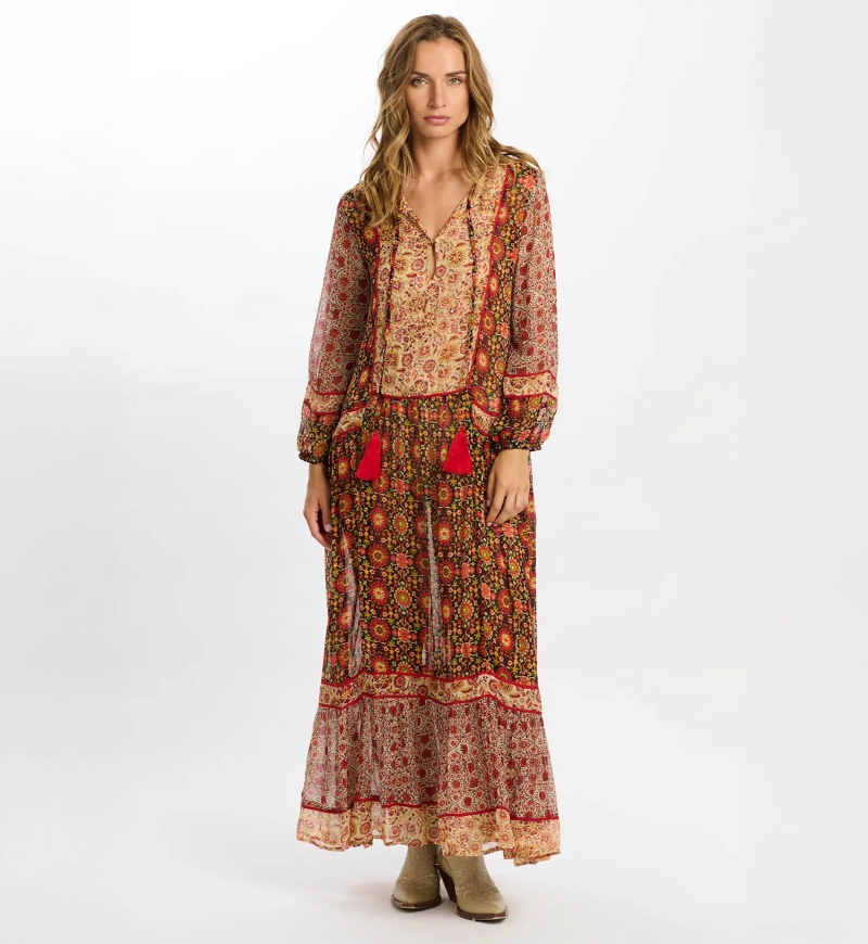 long sleeve floral long dress TAJ - Miss June