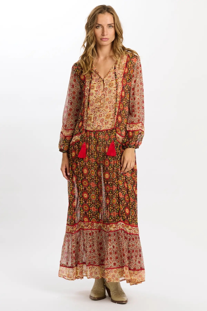long sleeve floral long dress TAJ - Miss June