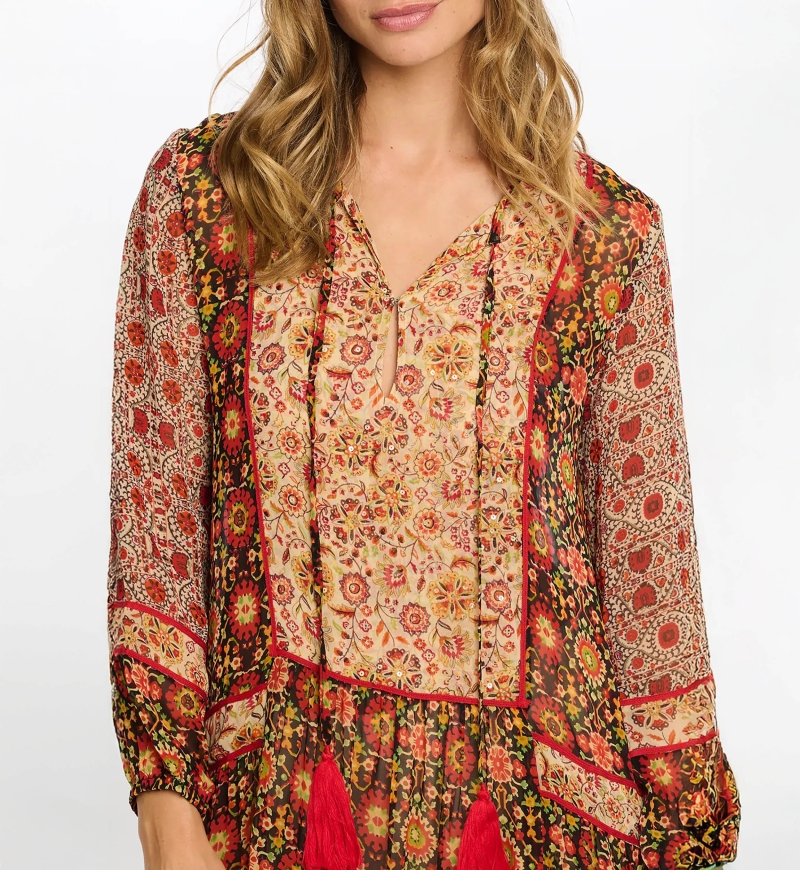 long sleeve floral long dress TAJ - Miss June