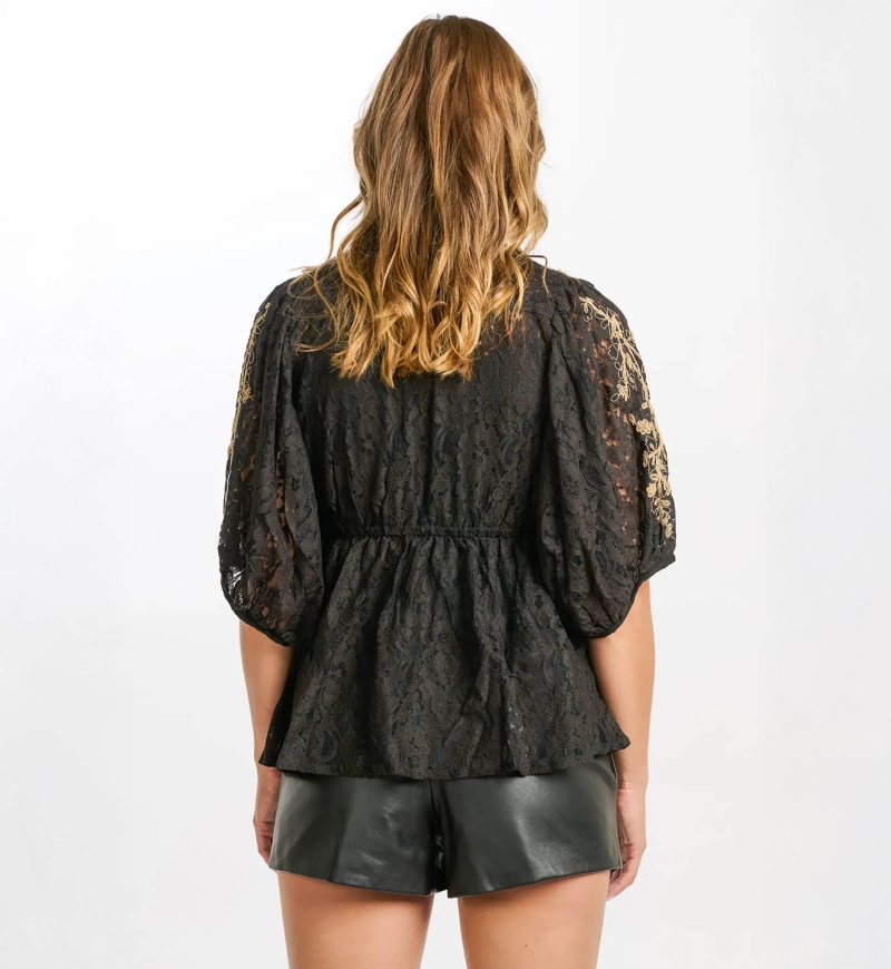 blouse noir manche longue ARYA - Miss June