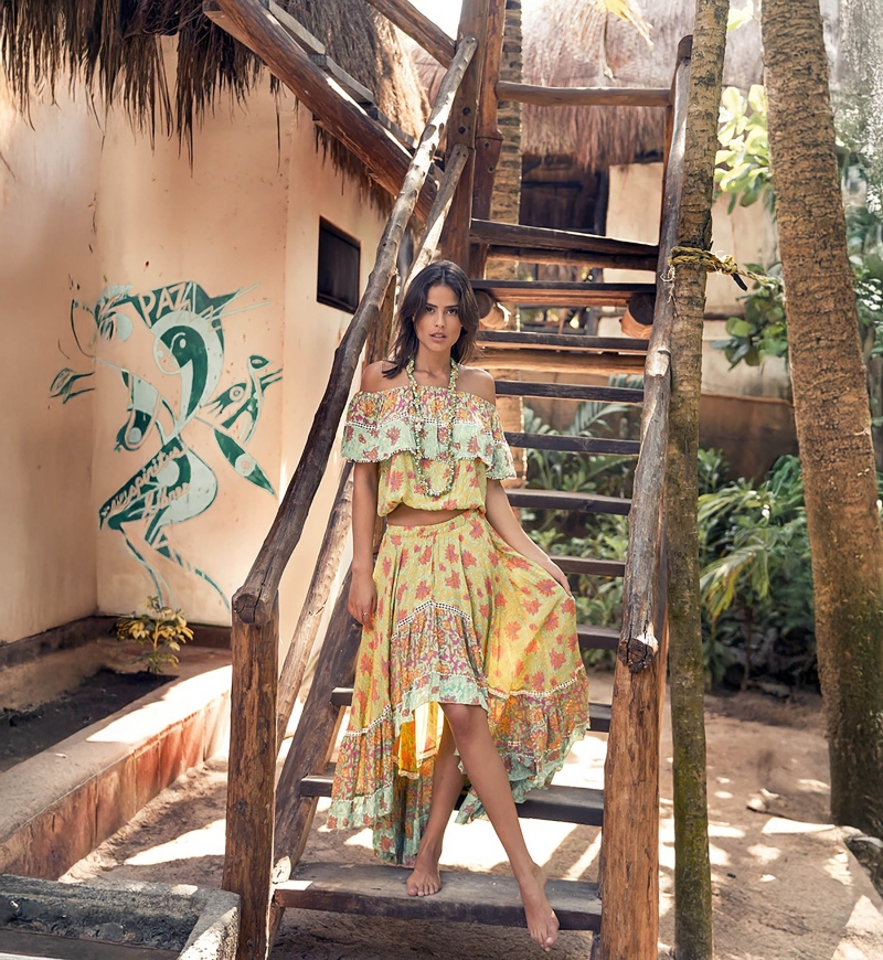 Top HOLLA – Stampa floreale – Manica corta – Bohémien – Miss June Paris – 4