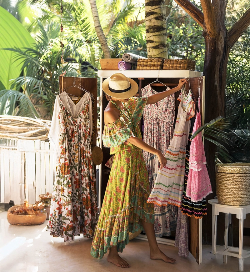 Top HOLLA – Stampa floreale – Manica corta – Bohémien – Miss June Paris – 3