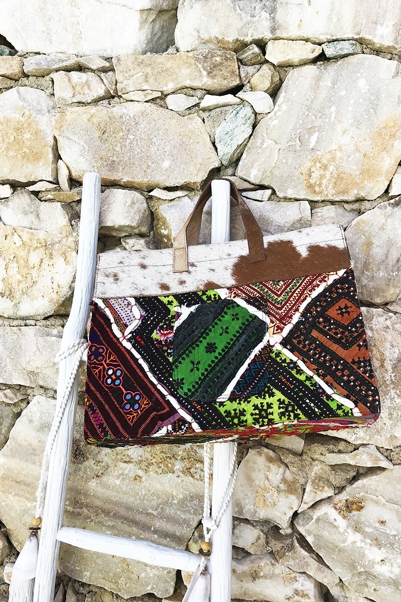 sac  PATCHWORK MEDIUM - multicouleur - 40x30cm - fantaisie boheme - Miss June Paris - 1