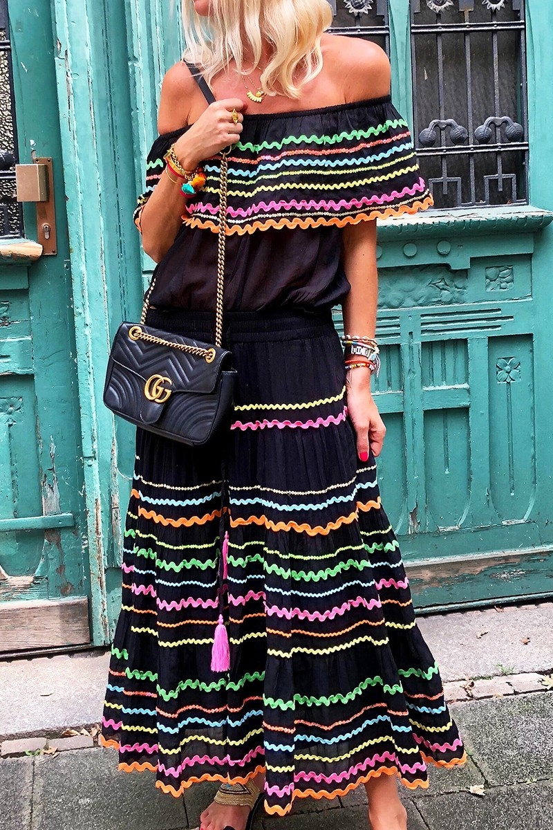 Top BLOOM – Spalle scoperte – Manica corta – Cotone bohémien – Miss June Paris – 3