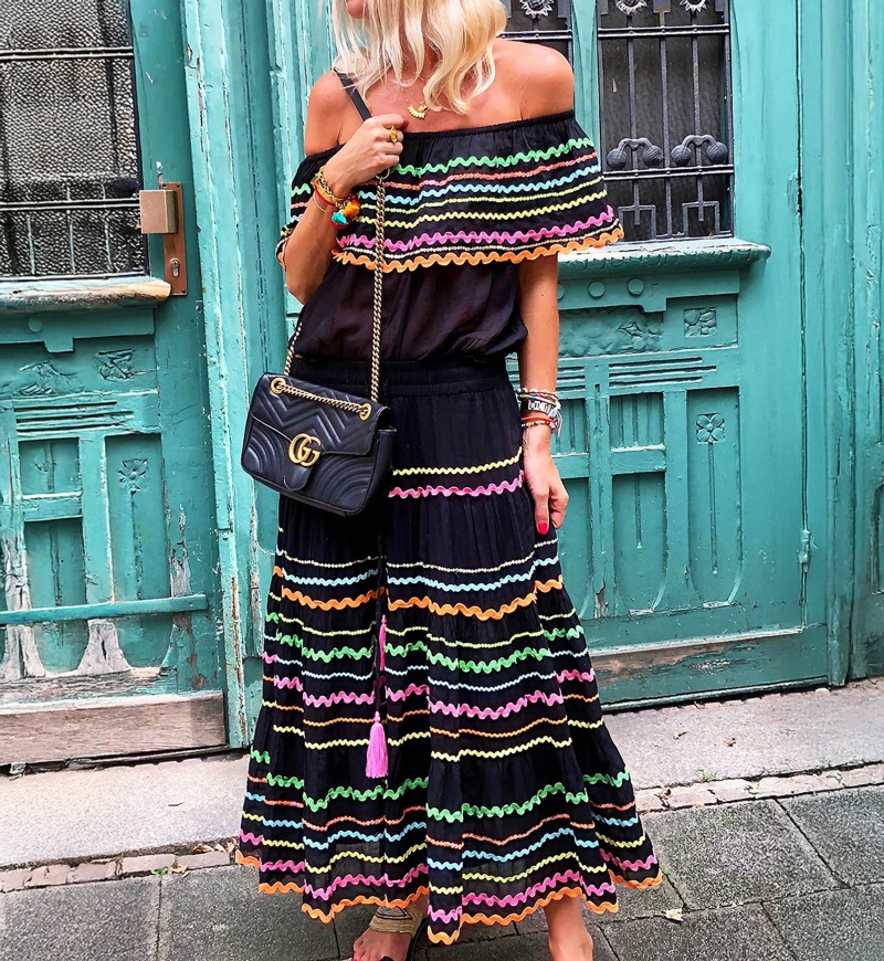 Top BLOOM – Spalle scoperte – Manica corta – Cotone bohémien – Miss June Paris – 3