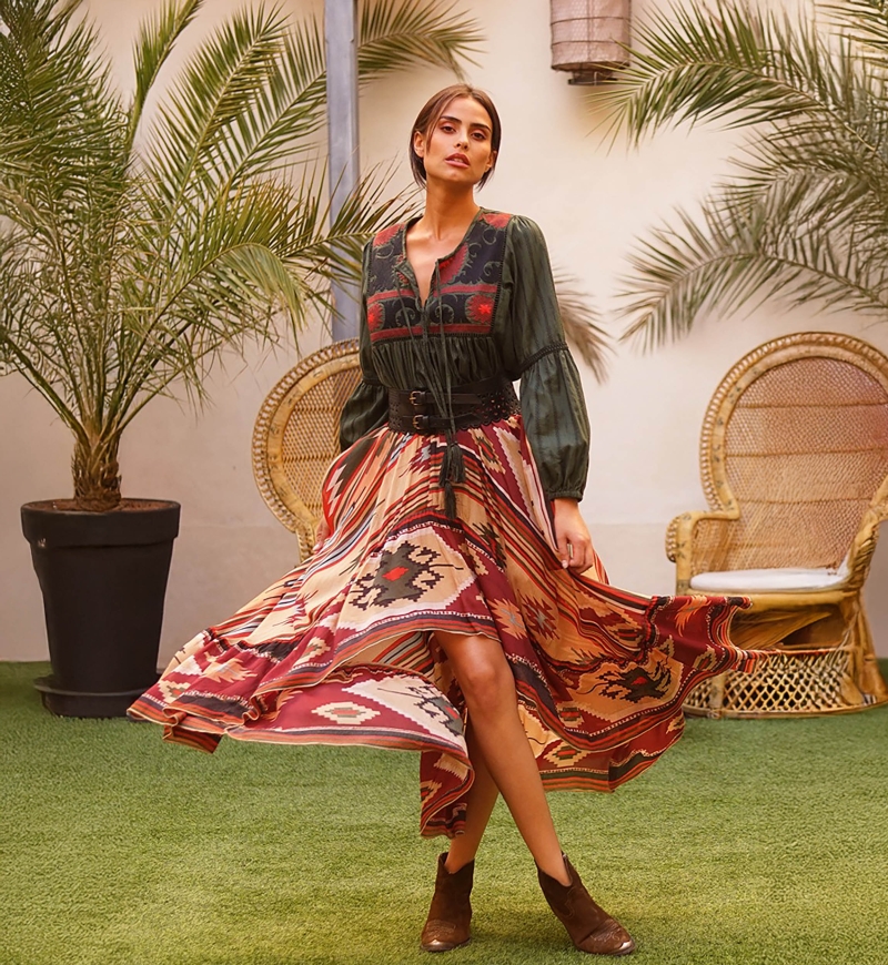 jupe long asymetrique boheme TERRACOTTA - Miss June