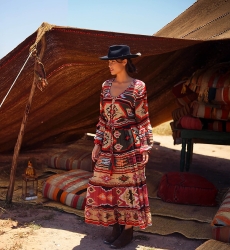 robe longue manche longue boheme KILIM - Miss June