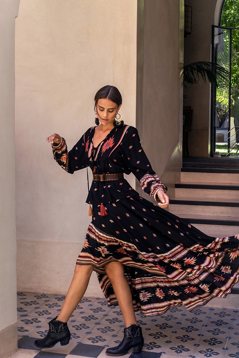 jupe long asymetrique boheme BILLIE - Miss June