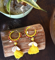 Boucles d'oreilles STRIP - multicouleur - fantaisie bohème  - Miss June Paris - 4