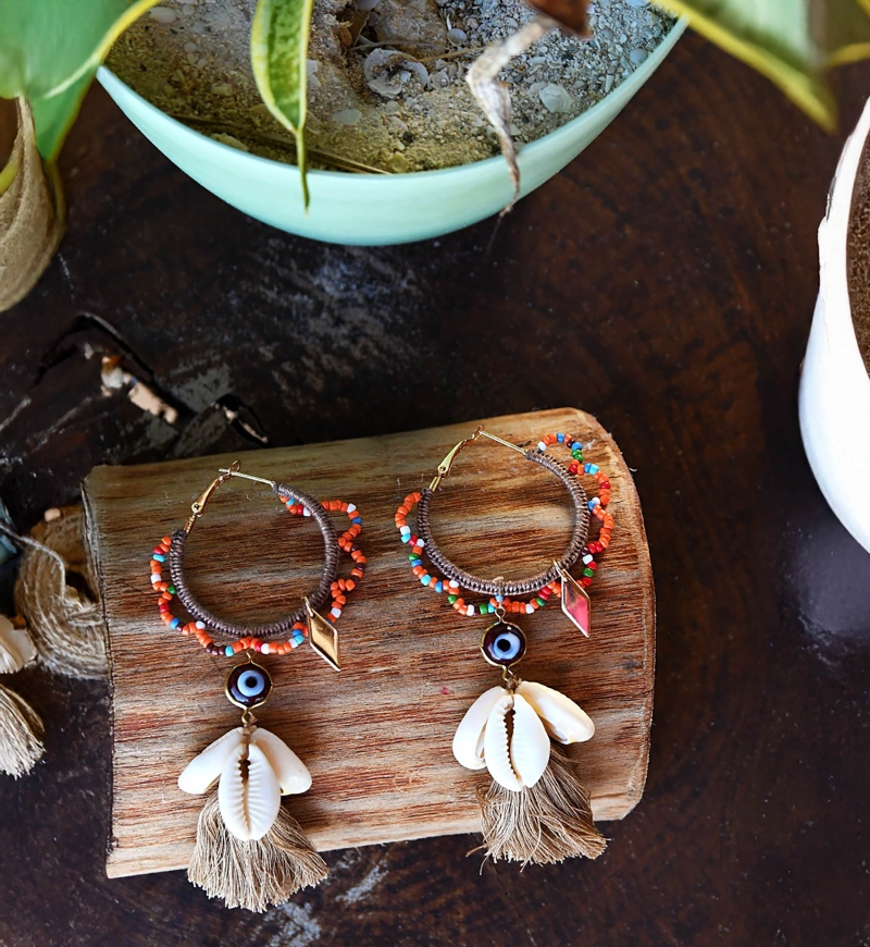 STRIP Earrings – Multicolor – Bohemian Costume Jewelry – Miss June Paris – 5