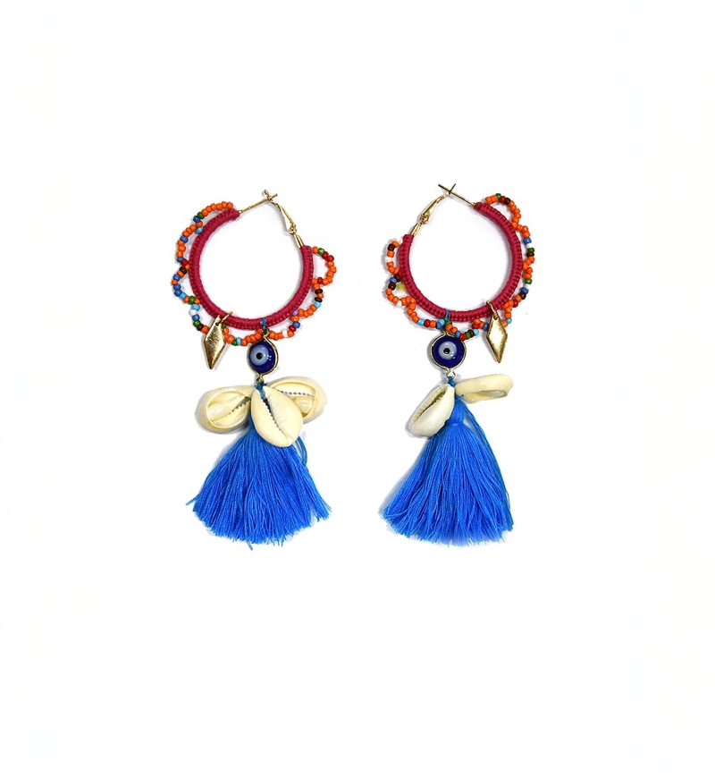 Boucles d'oreilles STRIP - multicouleur - fantaisie bohème  - Miss June Paris - 1