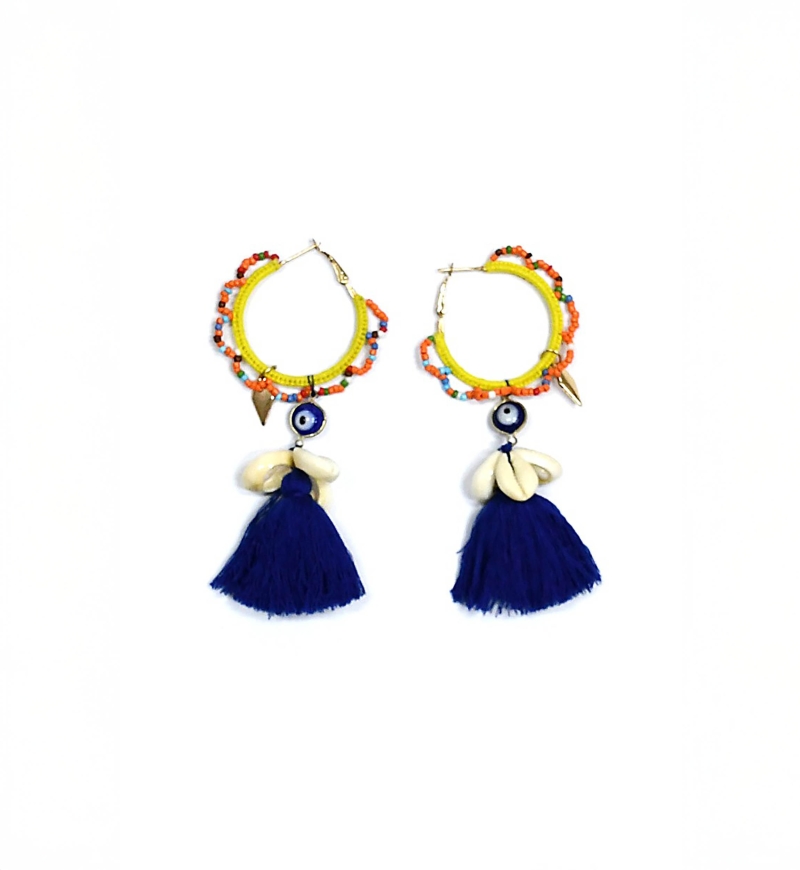 STRIP Earrings – Multicolor – Bohemian Costume Jewelry – Miss June Paris – 3