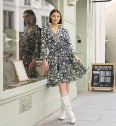 robe courte manche longue boheme ESMEE - Miss June