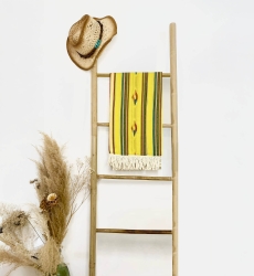 Seychelles Beach Fouta – green/yellow/brown – bohemian – with fringes – Miss June Paris – 2